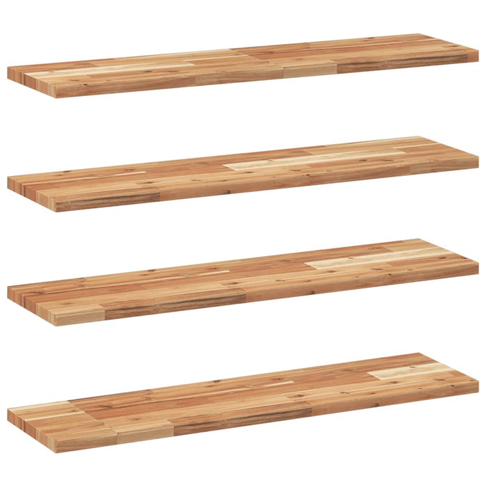 Rafturi suspendate 4 buc. 100x20x2cm lemn masiv acacia netratat - WALTI WALTI