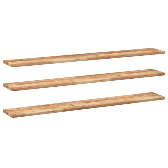 Rafturi suspendate 3 buc. 160x20x2cm lemn masiv acacia netratat - WALTI WALTI