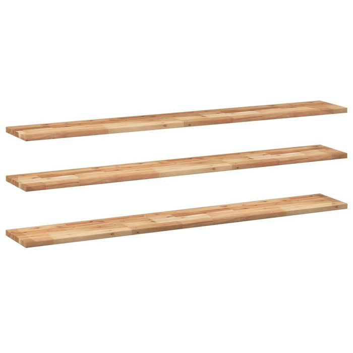 Rafturi suspendate 3 buc. 160x20x2cm lemn masiv acacia netratat - WALTI WALTI