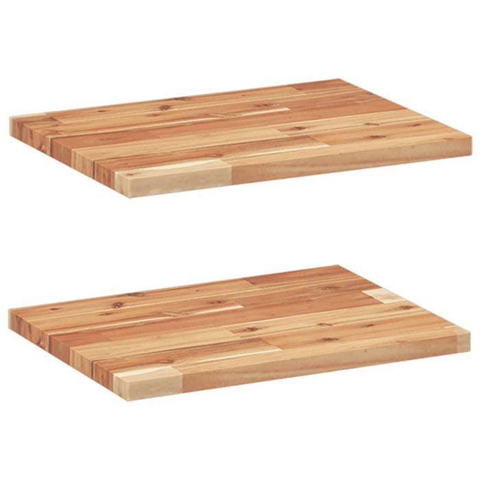 Rafturi suspendate 2 buc. 60x30x2 cm lemn masiv acacia netratat WALTI