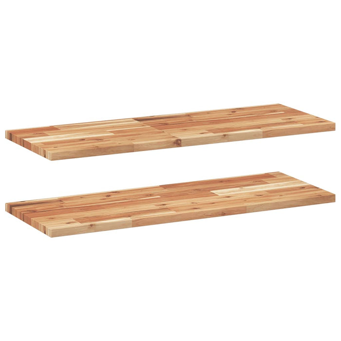 Rafturi suspendate 2 buc. 80x30x2 cm lemn masiv acacia netratat - WALTI WALTI