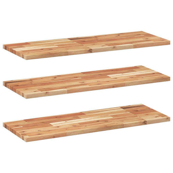 Rafturi suspendate 3 buc. 80x30x2 cm lemn masiv acacia netratat - WALTI WALTI