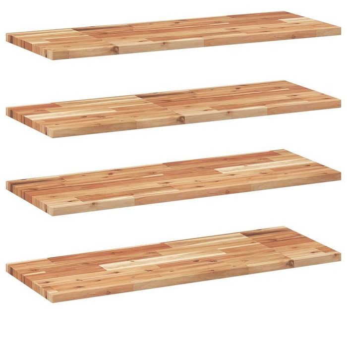 Rafturi suspendate 4 buc. 80x30x2 cm lemn masiv acacia netratat - WALTI WALTI