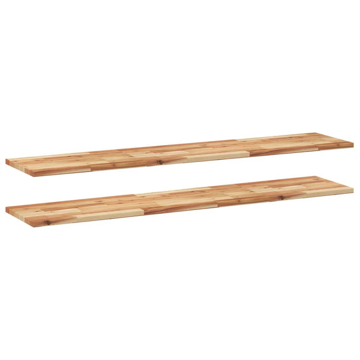 Rafturi suspendate 2buc. 120x30x2 cm lemn masiv acacia netratat - WALTI WALTI