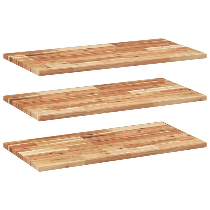 Rafturi suspendate 3 buc. 80x40x2 cm lemn masiv acacia netratat - WALTI WALTI