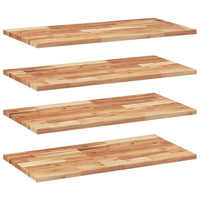 Rafturi suspendate 4 buc. 80x40x2 cm lemn masiv acacia netratat - WALTI WALTI