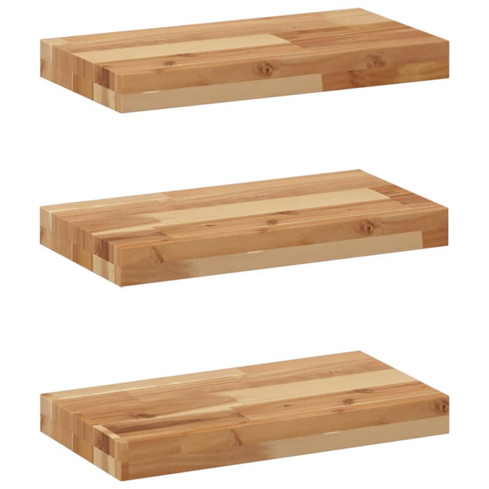 Rafturi suspendate 3 buc. 40x20x4 cm lemn masiv acacia netratat - WALTI WALTI
