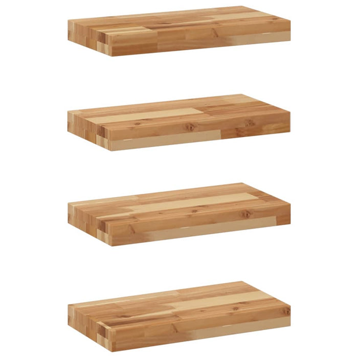 Rafturi suspendate 4 buc. 60x20x4 cm lemn masiv acacia netratat - WALTI WALTI