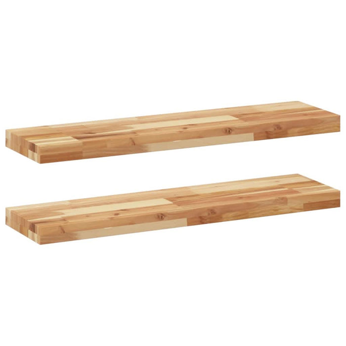 Rafturi suspendate 2 buc. 80x20x4 cm lemn masiv acacia netratat - WALTI WALTI
