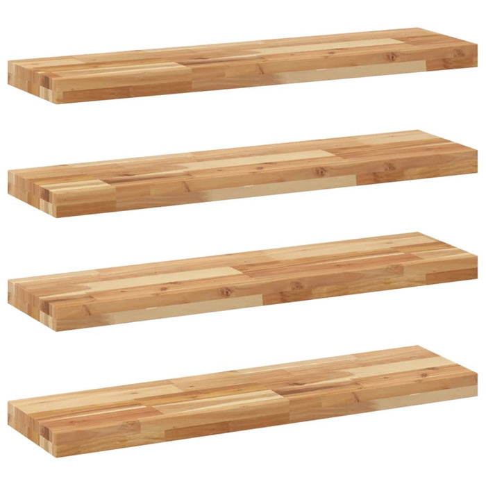 Rafturi suspendate 4 buc. 80x20x4 cm lemn masiv acacia netratat WALTI