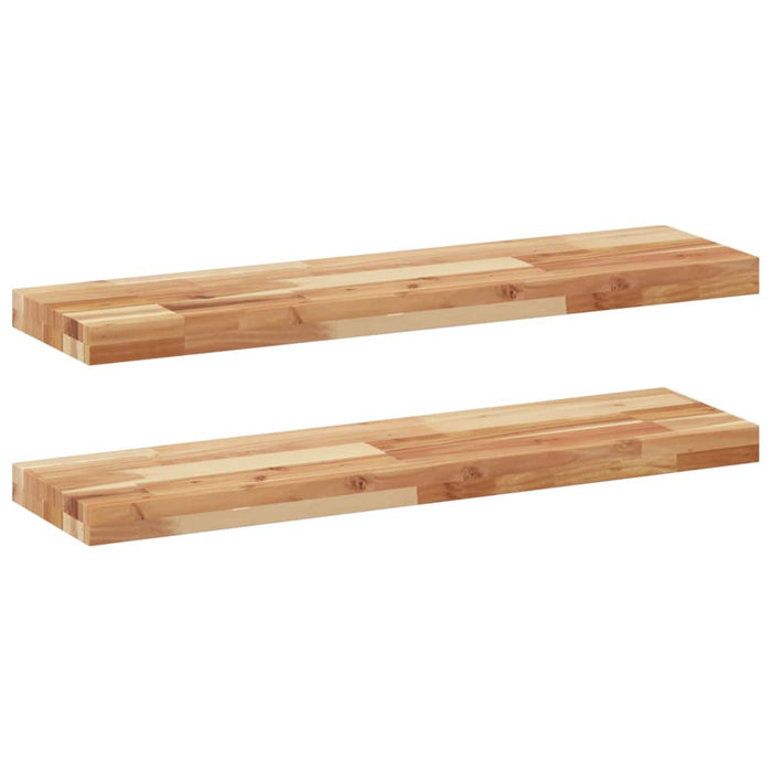 Rafturi suspendate 2 buc. 100x20x4cm lemn masiv acacia netratat WALTI