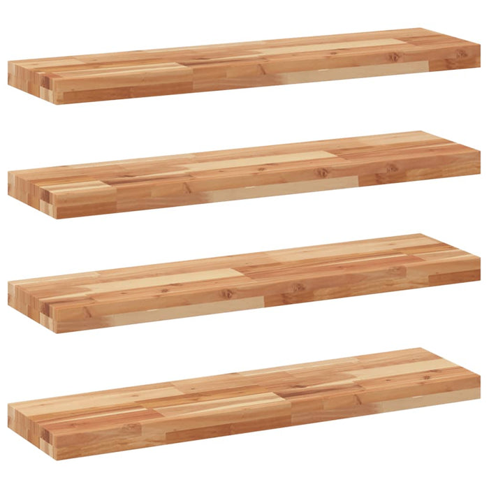 Rafturi suspendate 4 buc. 100x20x4cm lemn masiv acacia netratat WALTI