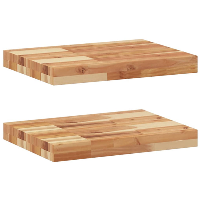 Rafturi suspendate 2 buc. 40x30x4 cm lemn masiv acacia netratat - WALTI WALTI
