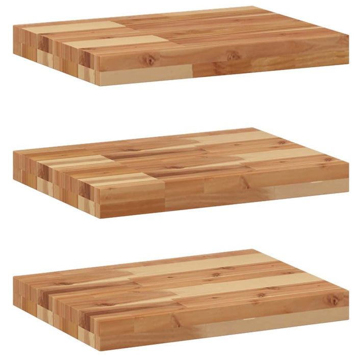 Rafturi suspendate 3 buc. 40x30x4 cm lemn masiv acacia netratat WALTI