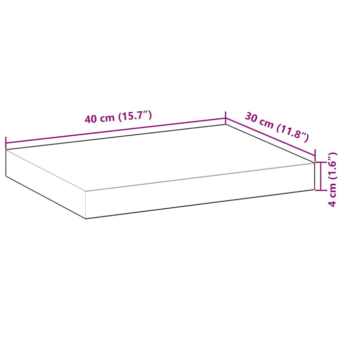 Rafturi suspendate 3 buc. 40x30x4 cm lemn masiv acacia netratat WALTI