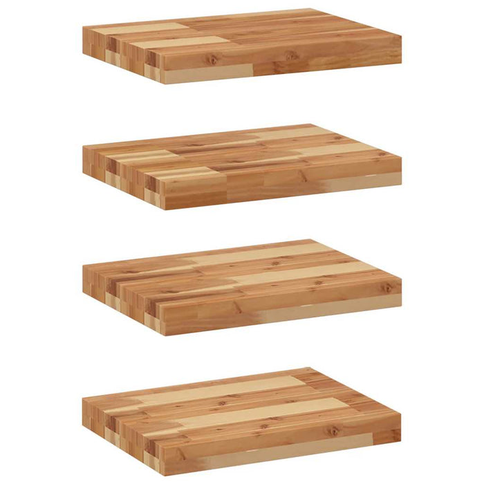Rafturi suspendate 4 buc. 40x30x4 cm lemn masiv acacia netratat - WALTI WALTI