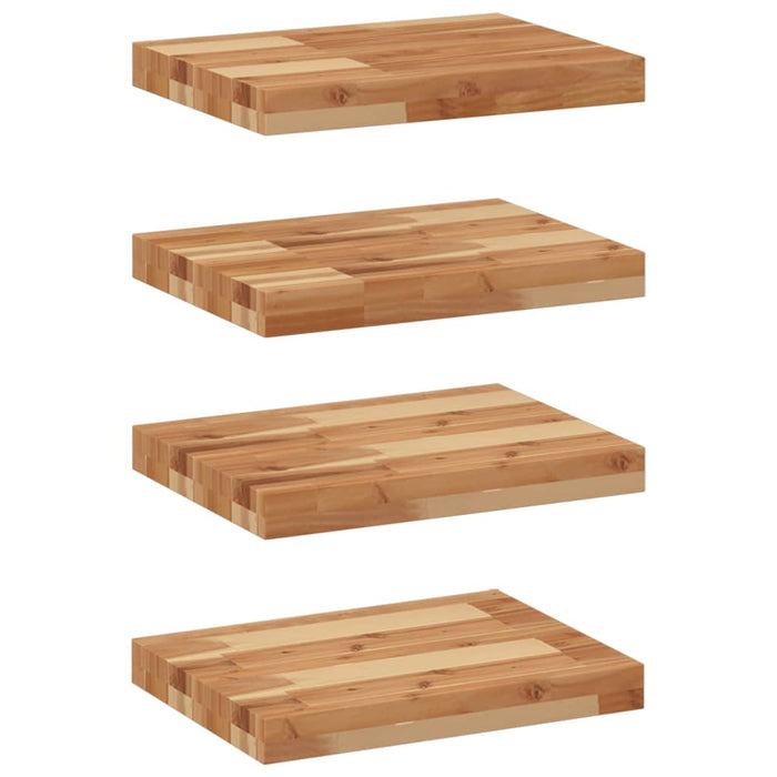Rafturi suspendate 4 buc. 60x30x4 cm lemn masiv acacia netratat - WALTI WALTI