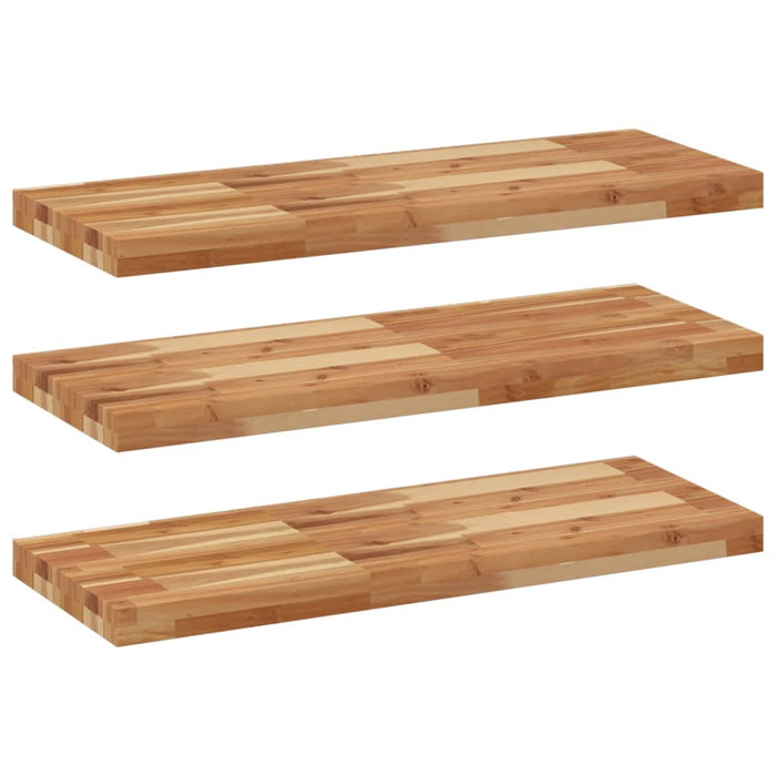 Rafturi suspendate 3 buc. 80x30x4 cm lemn masiv acacia netratat - WALTI WALTI