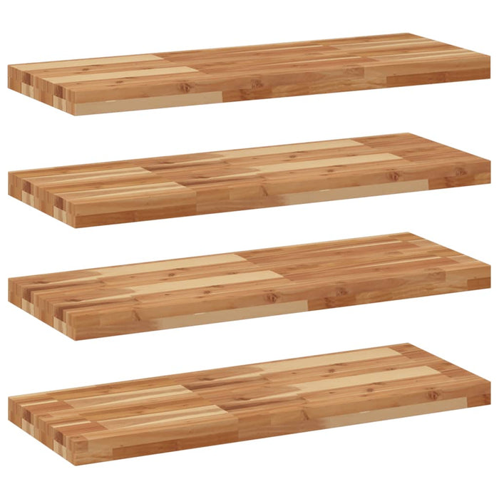 Rafturi suspendate 4 buc. 80x30x4 cm lemn masiv acacia netratat - WALTI WALTI
