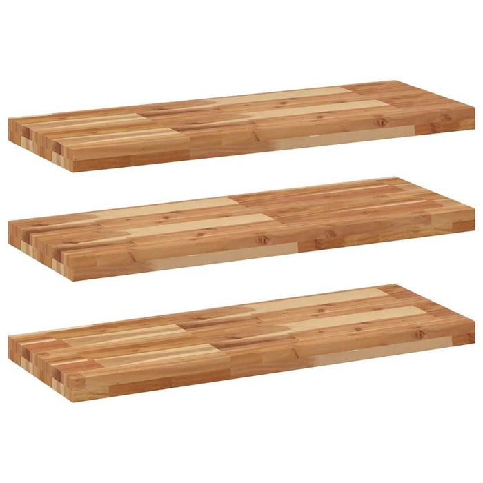 Rafturi suspendate 3 buc. 100x30x4cm lemn masiv acacia netratat - WALTI WALTI