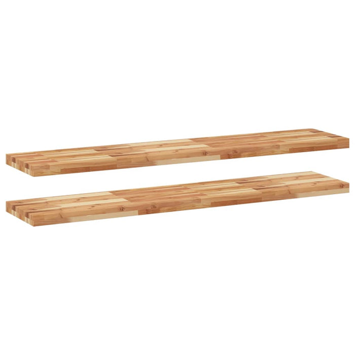 Rafturi suspendate 2 buc. 140x30x4cm lemn masiv acacia netratat WALTI