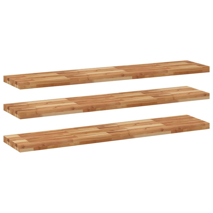 Rafturi suspendate 3 buc. 140x30x4cm lemn masiv acacia netratat WALTI