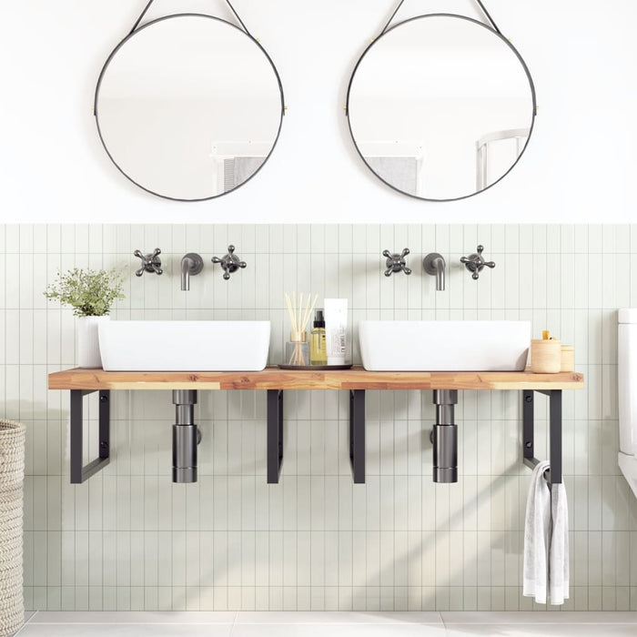Blat de baie netratat, 120x60x4 cm, lemn masiv de acacia - WALTI WALTI