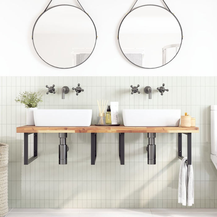 Blat de baie netratat, 140x60x4 cm, lemn masiv de acacia - WALTI WALTI