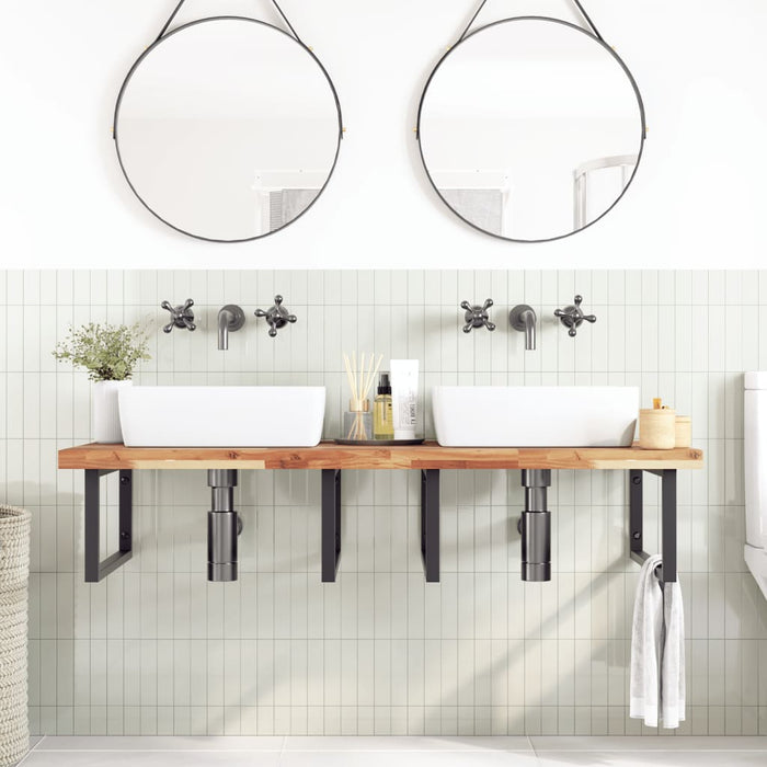 Blat de baie finisaj cu ulei, 120x60x4 cm, lemn masiv de acacia - WALTI WALTI