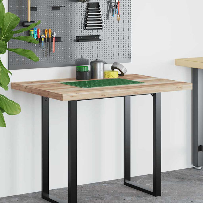 Blat de birou netratat, 100x80x4 cm, lemn masiv de acacia - WALTI WALTI