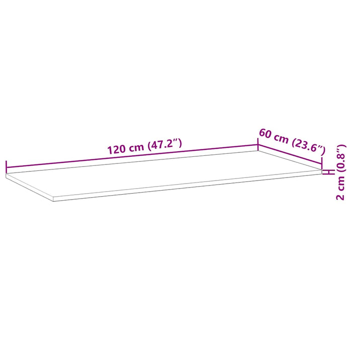 Blat de birou finisat cu ulei, 120x60x2 cm, lemn masiv acacia - WALTI WALTI