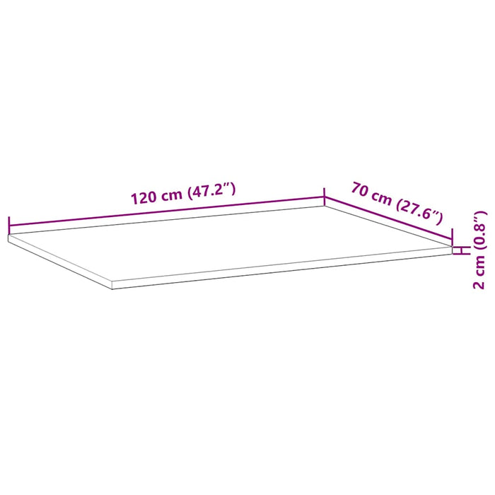 Blat de birou finisat cu ulei, 120x70x2 cm, lemn masiv acacia - WALTI WALTI