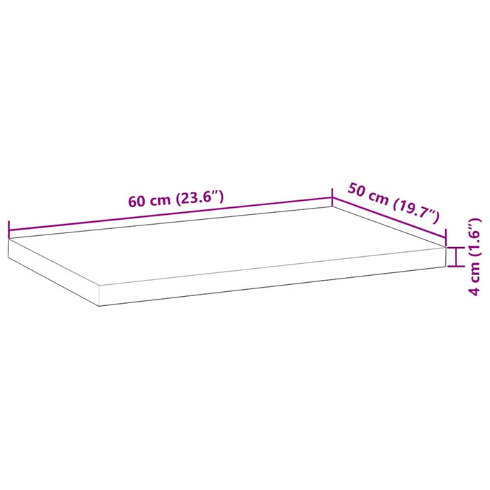 Blat de birou finisat cu ulei, 60x50x4 cm, lemn masiv acacia - WALTI WALTI