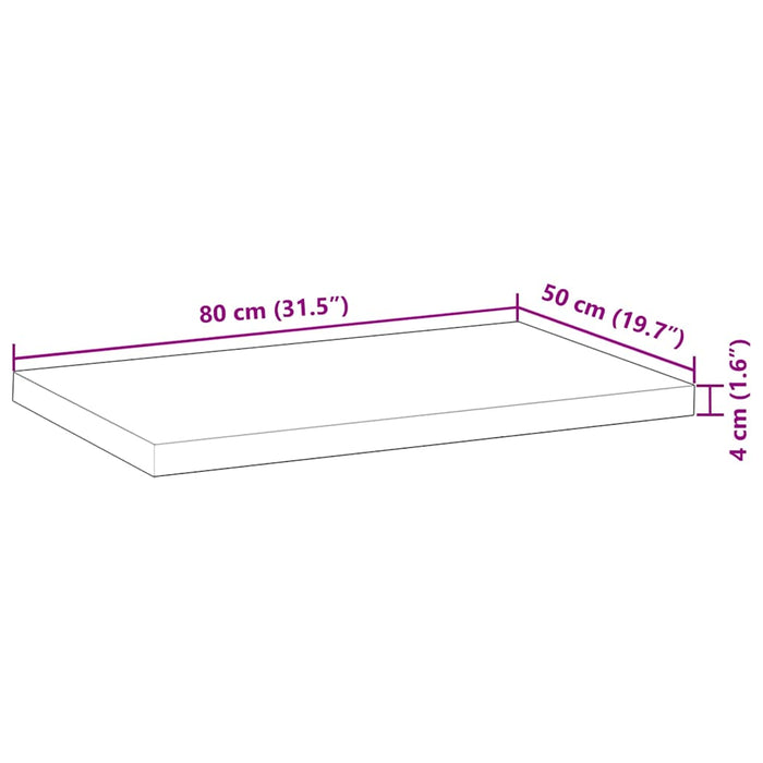 Blat de birou finisat cu ulei, 80x50x4 cm, lemn masiv acacia - WALTI WALTI