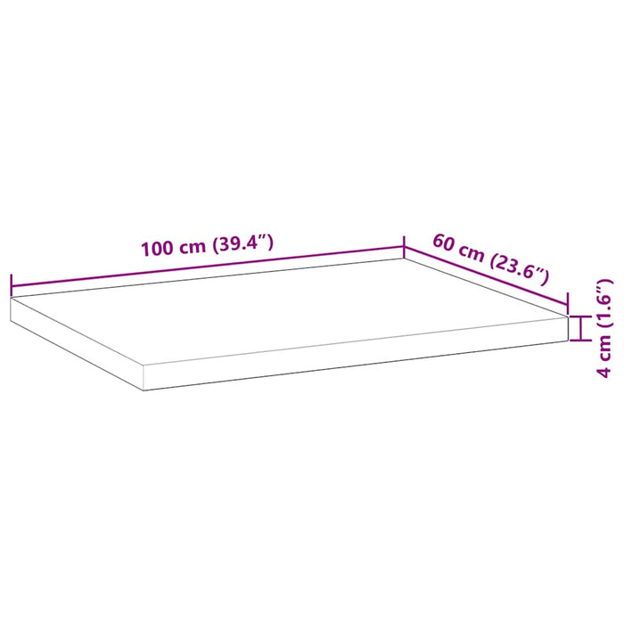 Blat de birou finisat cu ulei, 100x60x4 cm, lemn masiv acacia - WALTI WALTI