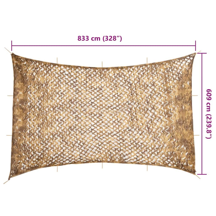 Plasă de camuflaj cu geantă de depozitare, nisipiu, 833x609 cm - WALTI WALTI