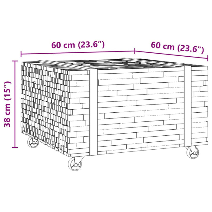 Masă de cafea Maro 60 x 60 x 38 cm Lemn solid de tec - WALTI WALTI