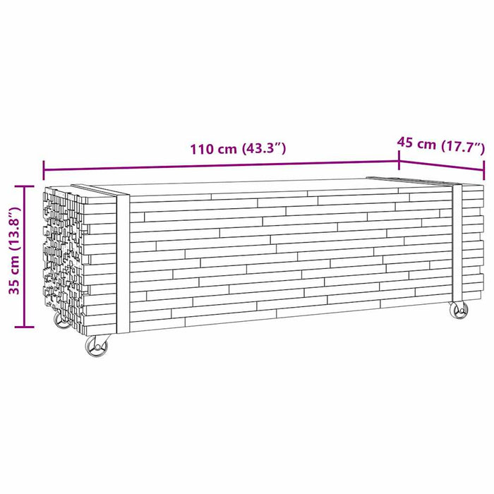 Masuta de cafea 110x45x35 cm din lemn masiv de tec - WALTI WALTI