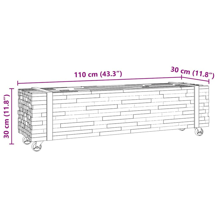 Support TV Maro 110 x 30 x 30 cm Lemn solid de tec - WALTI WALTI