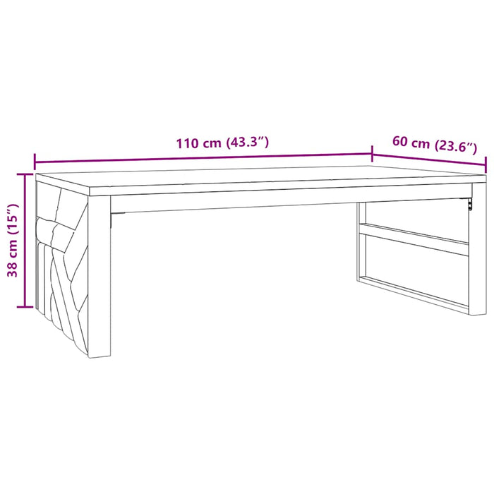 Masuta de cafea 110x60x38 cm din lemn masiv de tec - WALTI WALTI