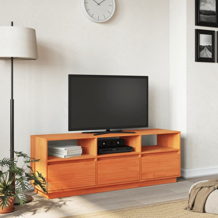 Dulap TV, maro ceruit, 140x37x50 cm, lemn masiv de pin - WALTI WALTI