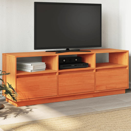 Dulap TV, maro ceruit, 140x37x50 cm, lemn masiv de pin - WALTI WALTI