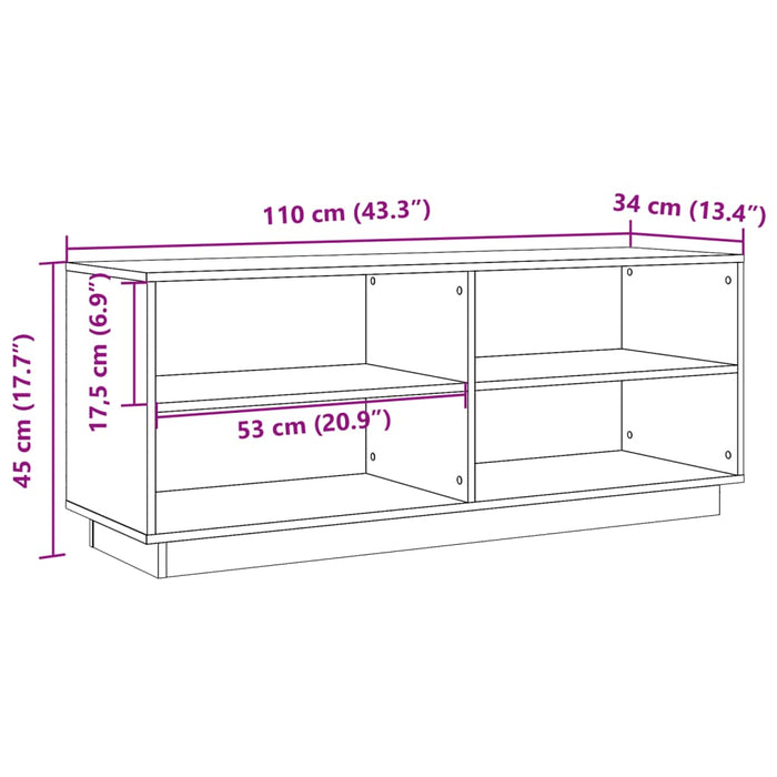 Pantofar, maro ceruit, 110x34x45 cm, lemn masiv de pin - WALTI WALTI