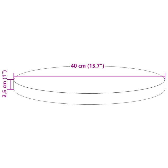 Blat de masă rotund, maro ceruit, Ø40x2,5 cm, lemn masiv de pin - WALTI WALTI
