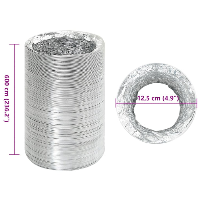 Conductă de ventilație, 6 m, Ø12,5 cm, aluminiu - WALTI WALTI