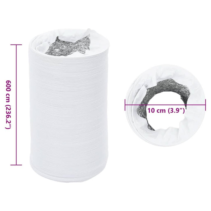 Conductă de ventilație, 6 m, Ø10 cm, aluminiu și PVC - WALTI WALTI
