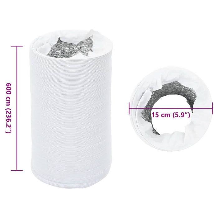 Conductă de ventilație, 6 m, Ø15 cm, aluminiu și PVC - WALTI WALTI