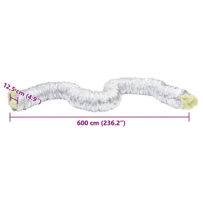 Conductă de ventilație izolată, 6 m, Ø12,5 cm, aluminiu - WALTI WALTI