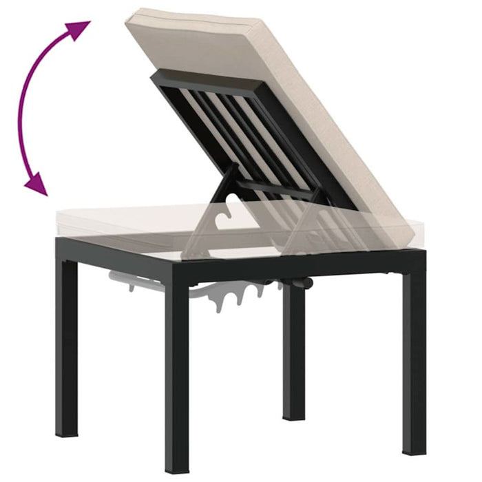 Scaun de grădină cu pernă, negru, oțel vopsit electrostatic - WALTI WALTI