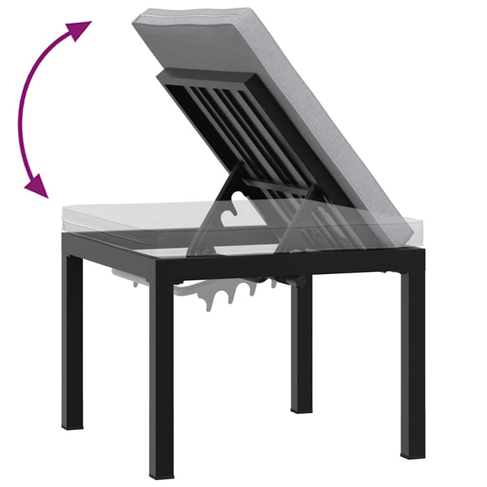 Scaun de grădină cu pernă, negru, oțel vopsit electrostatic - WALTI WALTI